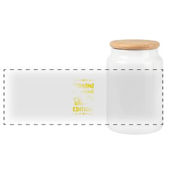 Rimini Drinking Spruch - Panorama Keksdose mit Holzdeckel - Weiß - Vorne