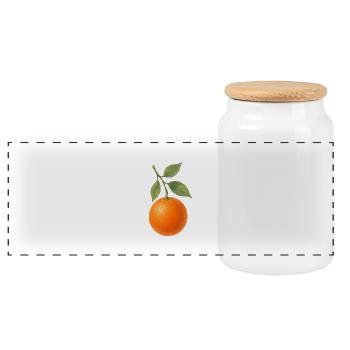 orange - Panoramic Cookie Jar with Wooden Lid - white - Front
