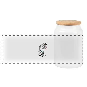 cabri - Boîte à biscuits avec couvercle en bois - blanc - Devant