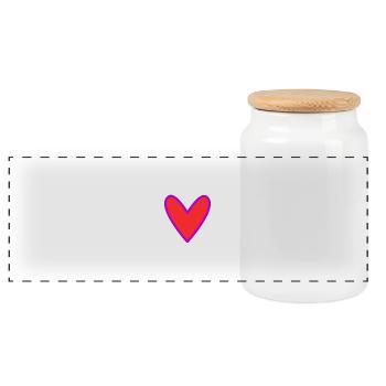 CHRISTMAS. MERRY CHRISTMAS. MERRY CHRISTMAS. NEW YEAR’S DAY - Panoramic Cookie Jar with Wooden Lid - white - Front
