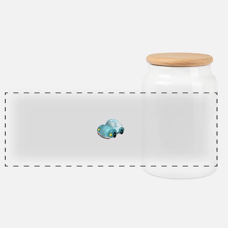 Auto - Panorama Keksdose mit Holzdeckel - Weiß