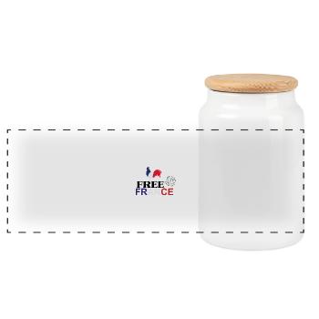 Tricolor Hahn Freies Frankreich - Panorama Keksdose mit Holzdeckel - Weiß - Vorne