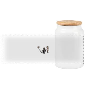 Selfie de squelette de pêche - Boîte à biscuits avec couvercle en bois - blanc - Devant