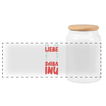 J’adore Shiba Inu - Boîte à biscuits avec couvercle en bois - blanc - Devant