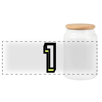1. 1 YEAR. 1ST ANNIVERSARY. BIRTHDAY 1 YEAR - Panoramic Cookie Jar with Wooden Lid - white - Front