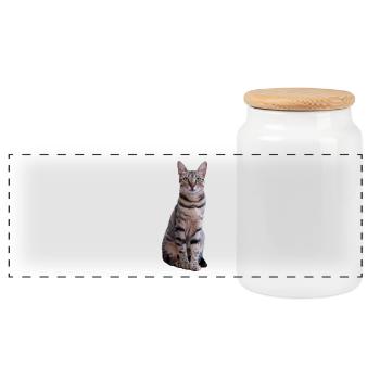 Katze Kätzchen Tigerkatze Katzenshirt Geschenk - Panorama Keksdose mit Holzdeckel - Weiß - Vorne