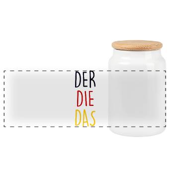 German language - Panorama Keksdose mit Holzdeckel - Weiß - Vorne