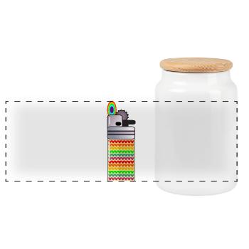 RAINBOW - BRIQUET À FUMER - Boîte à biscuits avec couvercle en bois - blanc - Devant