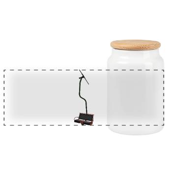 Double chairlift - red black - Panoramic Cookie Jar with Wooden Lid - white - Front