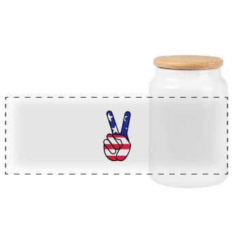 USA Victoire - Boîte à biscuits avec couvercle en bois - blanc - Devant