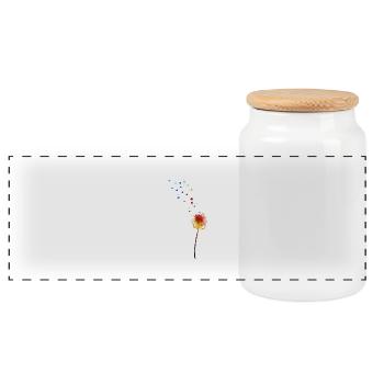 pissenlit - Boîte à biscuits avec couvercle en bois - blanc - Devant