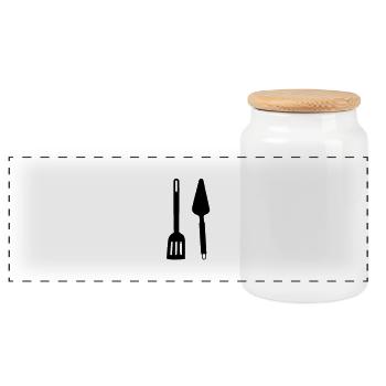ustensiles de cuisine - Panorama Keksdose mit Holzdeckel - Weiß - Vorne