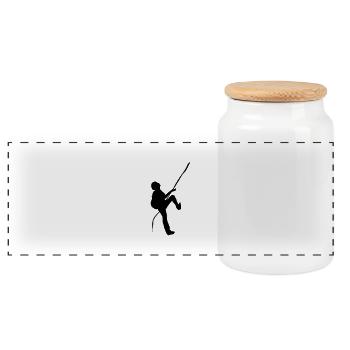 Climbing - Panoramic Cookie Jar with Wooden Lid - white - Front