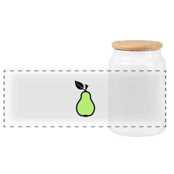 Pear - Panoramic Cookie Jar with Wooden Lid - white - Front