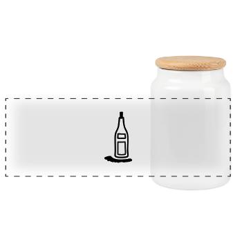Flasche Korken - Panorama Keksdose mit Holzdeckel - Weiß - Vorne