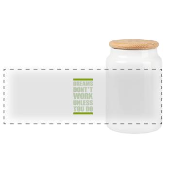 dreams don't work - Panoramic Cookie Jar with Wooden Lid - white - Front