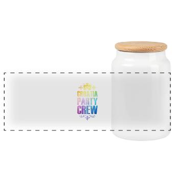 Croatia Party Crew Colorful Vacation - Panoramic Cookie Jar with Wooden Lid - white - Front