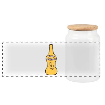 Zohan - Fizzy Bubblech / Bubbele - Panorama Keksdose mit Holzdeckel - Weiß - Vorne