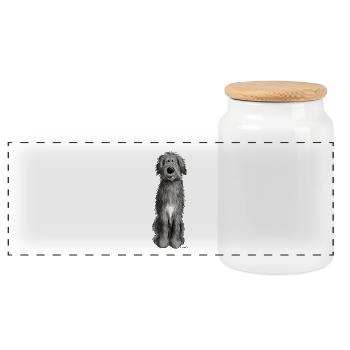 Wolfhound irlandais - Boîte à biscuits avec couvercle en bois - blanc - Devant