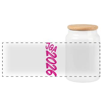 JGA 2026 - Panoramic Cookie Jar with Wooden Lid - white - Front