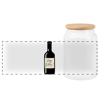 Joyeux anniversaire Vin - Boîte à biscuits avec couvercle en bois - blanc - Devant