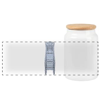 Stacked Plastic Monobloc Chairs - Panoramic Cookie Jar with Wooden Lid - white - Front