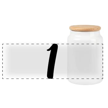 1 - Boîte à biscuits avec couvercle en bois - blanc - Devant