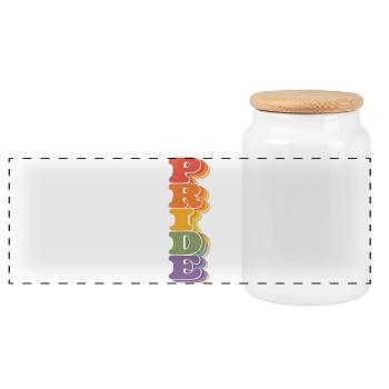 Pride Vertikal Regenbogen CSD Retro Spruch Retro 7 - Panorama Keksdose mit Holzdeckel - Weiß - Vorne