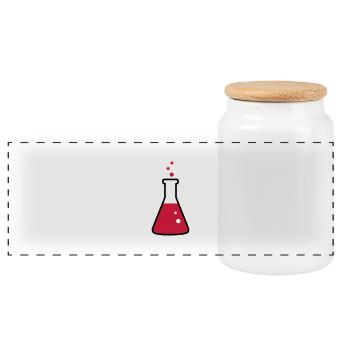 Laboratory flask, science, chemistry (2 colors) - Boîte à biscuits avec couvercle en bois - blanc - Devant