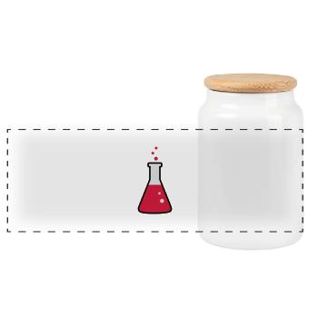 Laboratory flask, science, chemistry (3 colors) - Panoramic Cookie Jar with Wooden Lid - white - Front