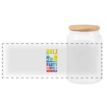 Bali Party Crew - Panorama Keksdose mit Holzdeckel - Weiß - Vorne