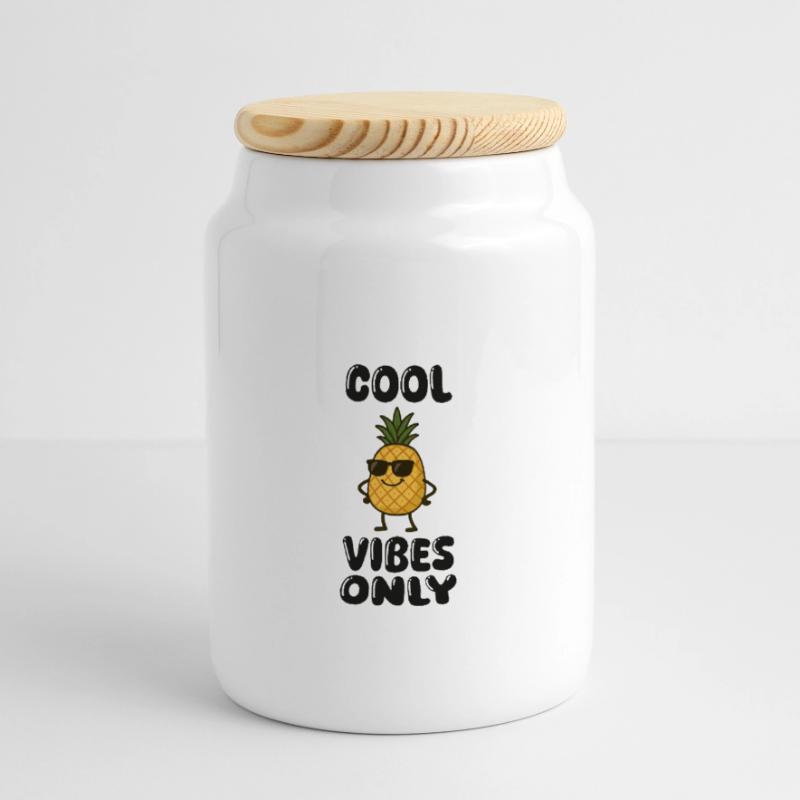 ananas comic Panorama Keksdose mit Holzdeckel