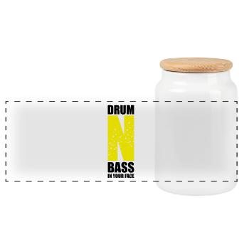 Drum'n'bass dans votre visage - Boîte à biscuits avec couvercle en bois - blanc - Devant