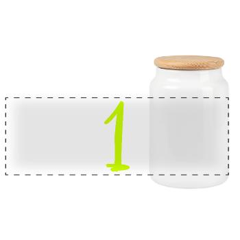 1 YEAR. 1st BIRTHDAY. BIRTHDAY 1 YEAR. One - Panoramic Cookie Jar with Wooden Lid - white - Front