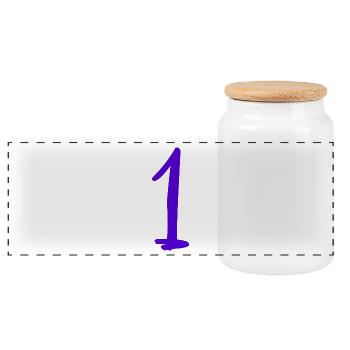 1 YEAR. 1ST ANNIVERSARY. BIRTHDAY 1 YEAR. BIRTHDAY - Panoramic Cookie Jar with Wooden Lid - white - Front