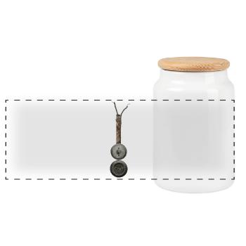 Socket vintage - Panoramic Cookie Jar with Wooden Lid - white - Front
