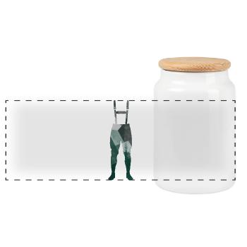 Géométrique Nature Lederhosen Silhouette - Boîte à biscuits avec couvercle en bois - blanc - Devant