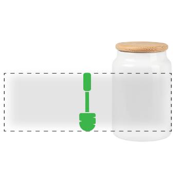 Style vectoriel de brosse de toilette verte - Boîte à biscuits avec couvercle en bois - blanc - Devant
