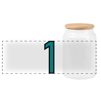 ANNIVERSARY. HAPPY BIRTHDAY. HAPPY BIRTHDAY. - Panoramic Cookie Jar with Wooden Lid - white - Front