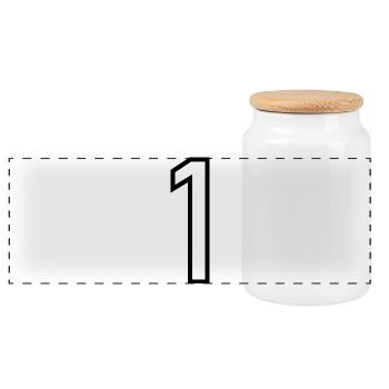 1. 1 year. 1st ANNIVERSARY. 1 YEAR ANNIVERSARY - Panoramic Cookie Jar with Wooden Lid - white - Front