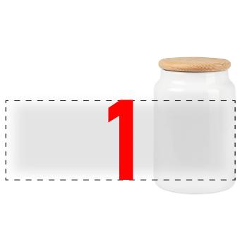 1. 1 year. 1st ANNIVERSARY. 1 YEAR ANNIVERSARY - Panoramic Cookie Jar with Wooden Lid - white - Front