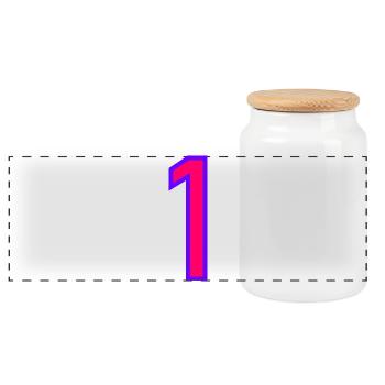 1. 1 year. 1st ANNIVERSARY. 1 YEAR ANNIVERSARY - Panoramic Cookie Jar with Wooden Lid - white - Front