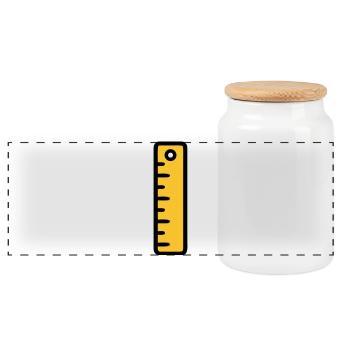 Scale Ruler Tool Office - Panoramic Cookie Jar with Wooden Lid - white - Front
