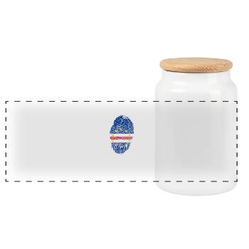 Made In Cap-Vert / Cap Vert / Cabo Verde - Boîte à biscuits avec couvercle en bois - blanc - Devant