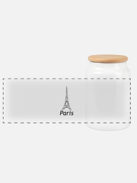 paris - Panorama Keksdose mit Holzdeckel - Weiß