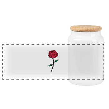 rose red design - Panorama Keksdose mit Holzdeckel - Weiß - Vorne