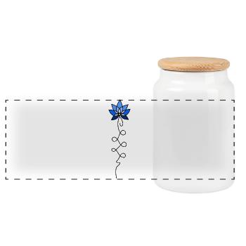 Fleur de lotus unalome - Boîte à biscuits avec couvercle en bois - blanc - Devant