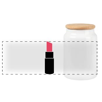 Lipstick - Panoramic Cookie Jar with Wooden Lid - white - Front