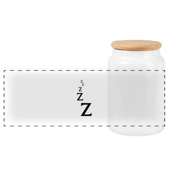 Zzzzzzz - Panoramic Cookie Jar with Wooden Lid - white - Front