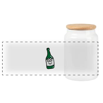 Sweet bottle 3 - Panoramic Cookie Jar with Wooden Lid - white - Front